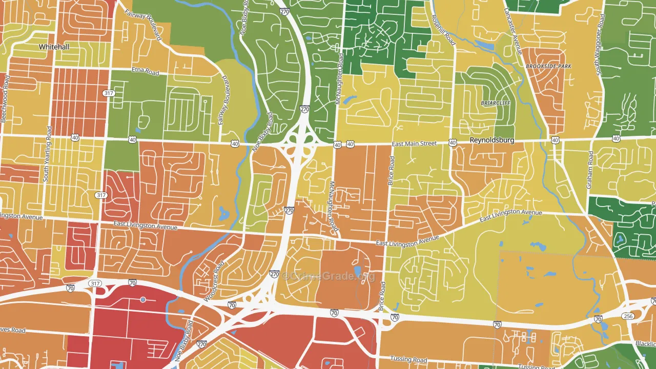 Livingston-McNaughten, Columbus, OH Map of Burglary Rates