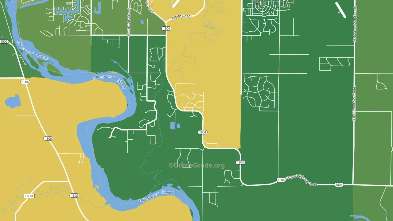 Livona, ND Map of Burglary Rates