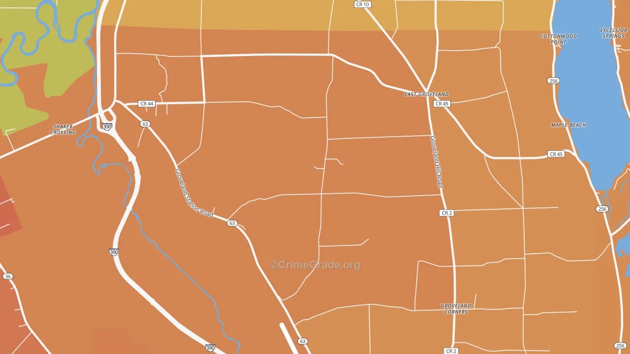 Livonia Center, NY Map of Burglary Rates