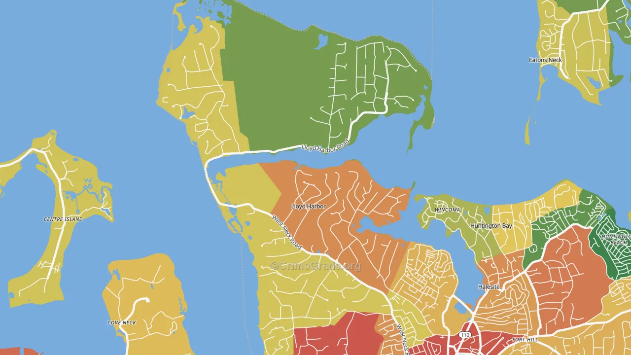 Lloyd Harbor, NY Map of Burglary Rates
