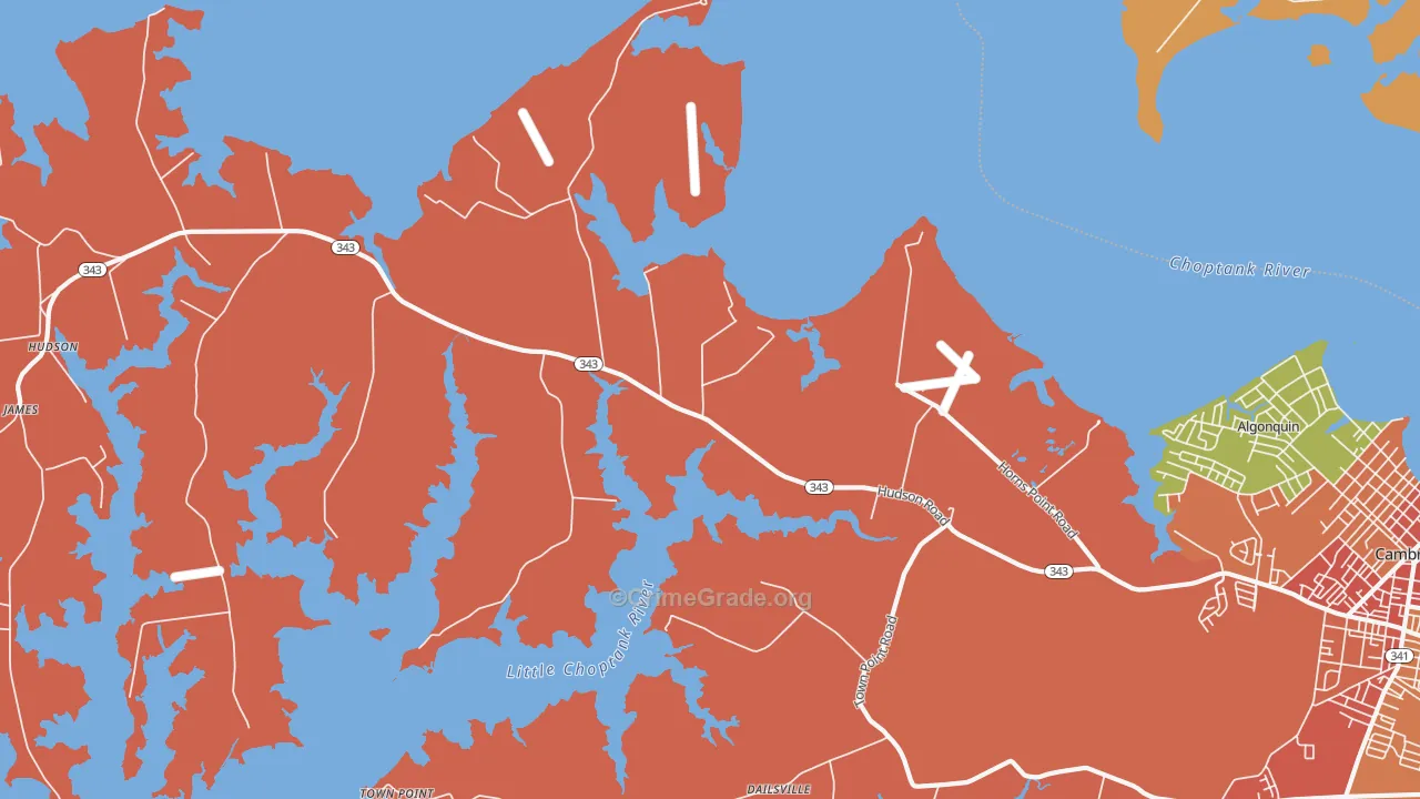 Lloyds, MD Map of Burglary Rates