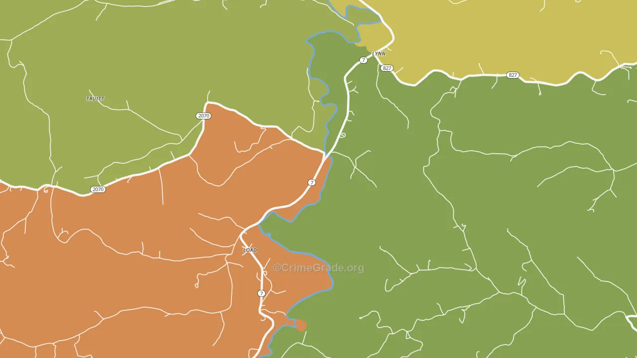 Load, KY Map of Burglary Rates