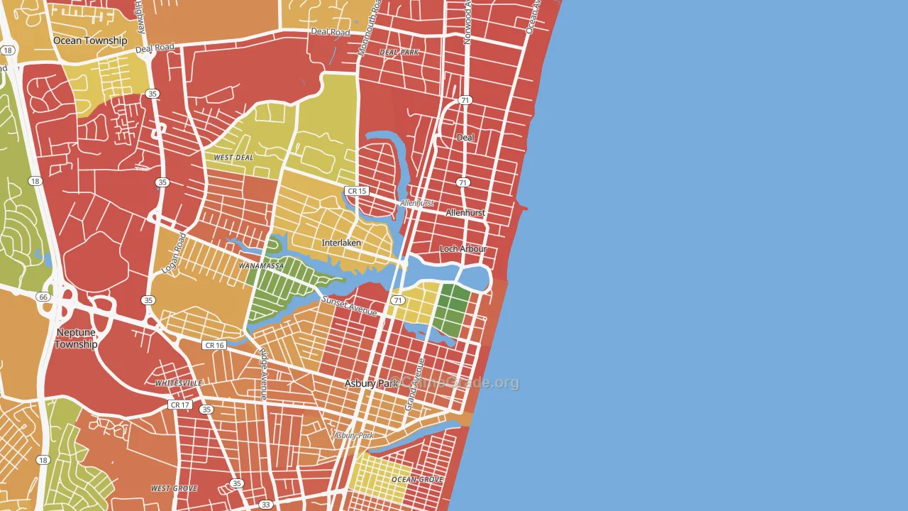 Loch Arbour, NJ Map of Burglary Rates