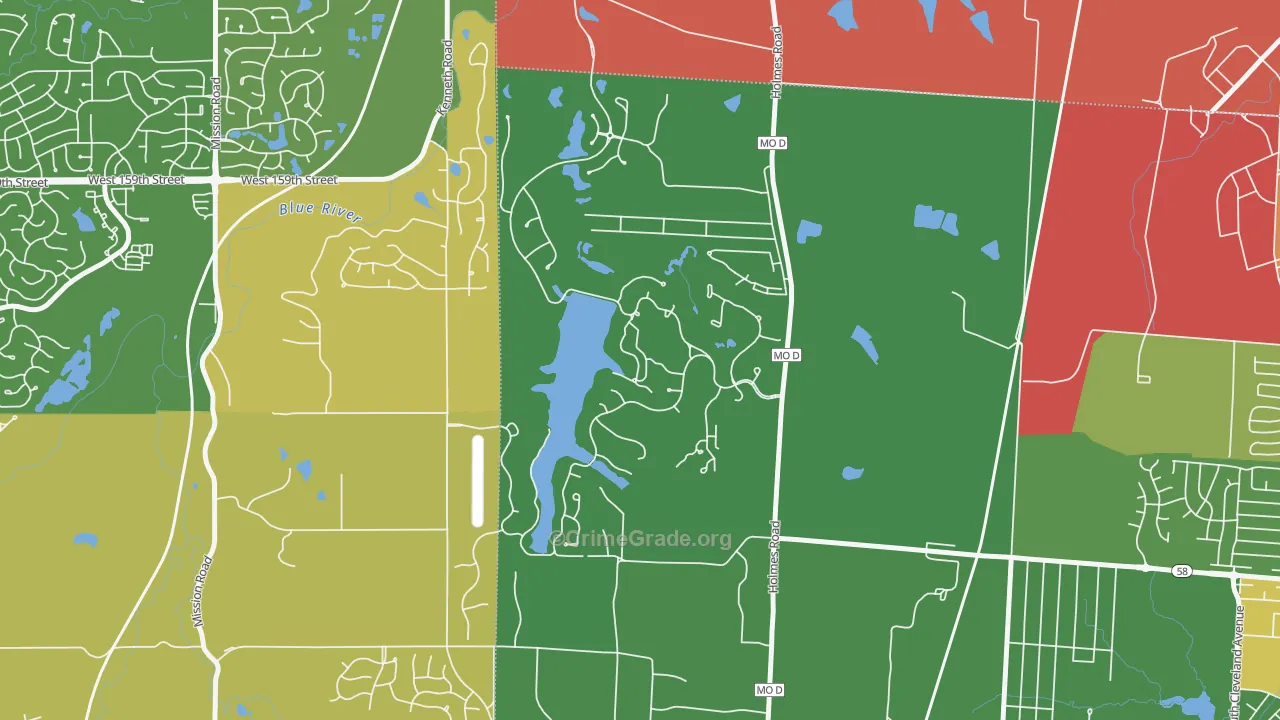Loch Lloyd, MO Map of Burglary Rates