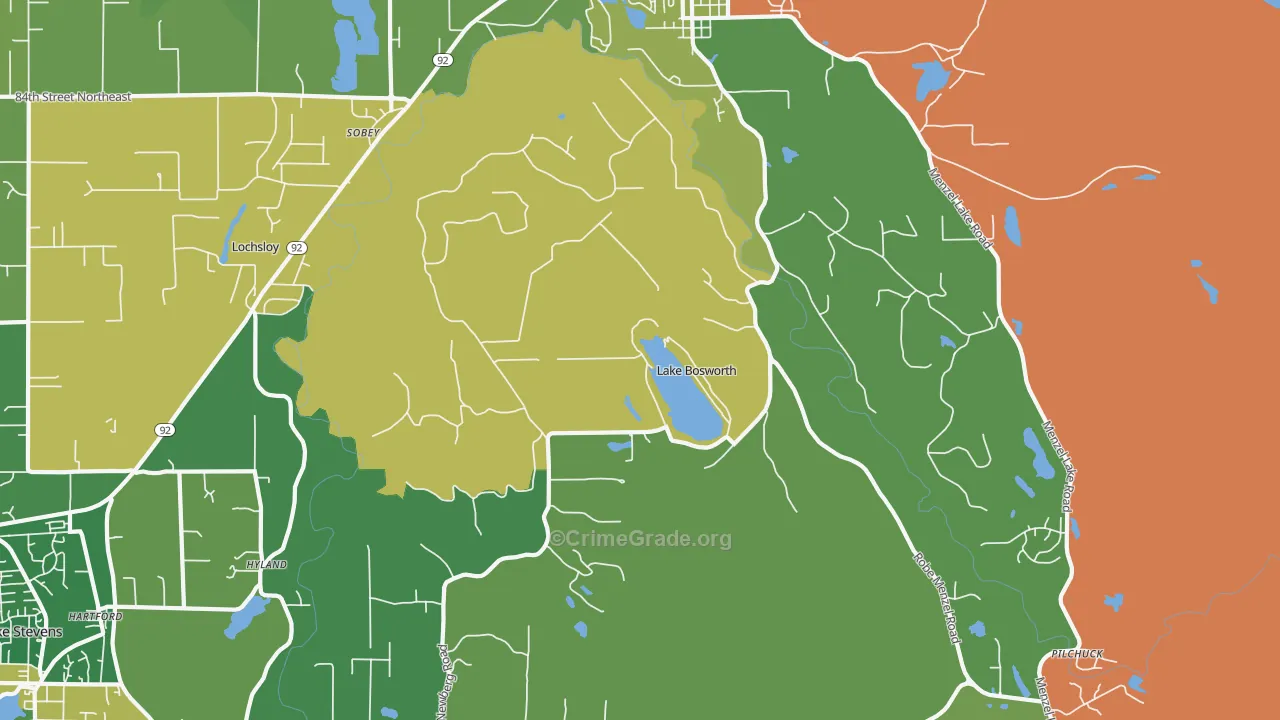 Lochsloy, WA Map of Burglary Rates