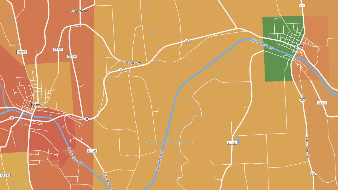 Lock Berlin, NY Map of Burglary Rates