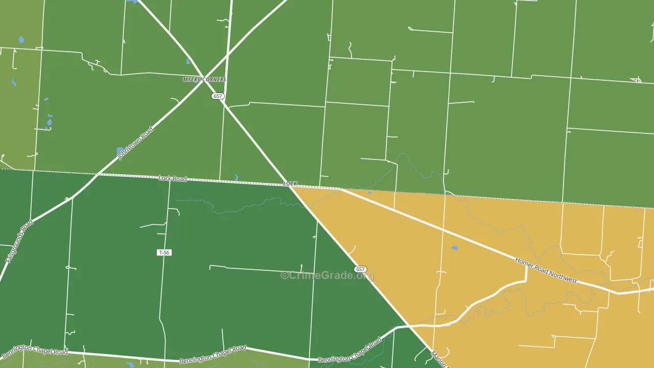 Lock, OH Map of Burglary Rates
