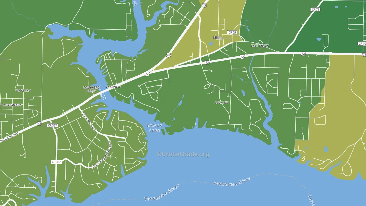 Lock Six, AL Map of Burglary Rates