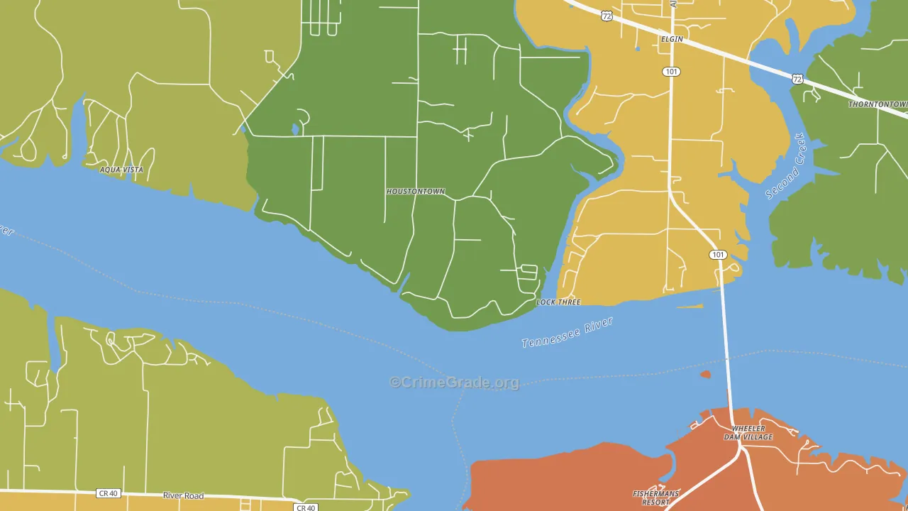 Lock Three, AL Map of Burglary Rates