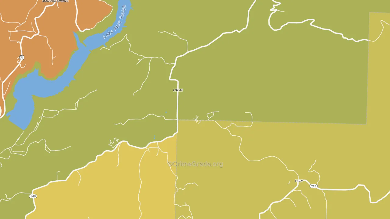Locke, AR Map of Burglary Rates
