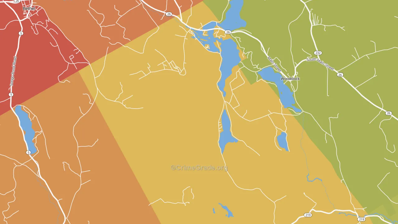 Locke Mills, ME Map of Burglary Rates