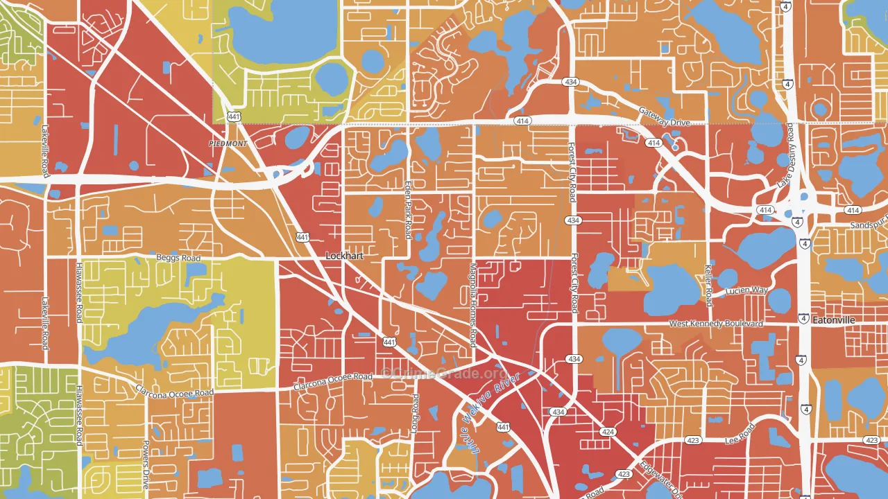 Lockhart, FL Map of Burglary Rates