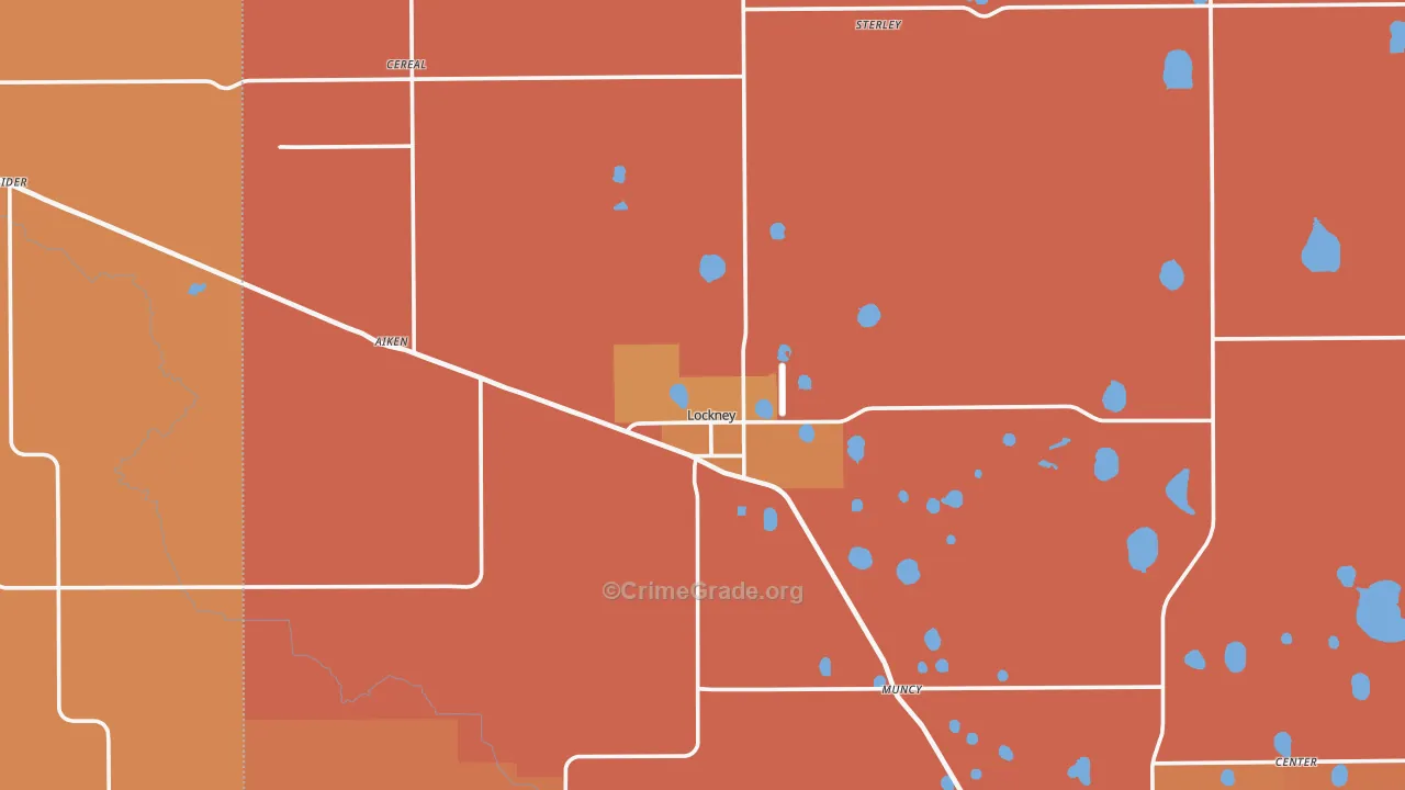 Lockney, TX Map of Burglary Rates