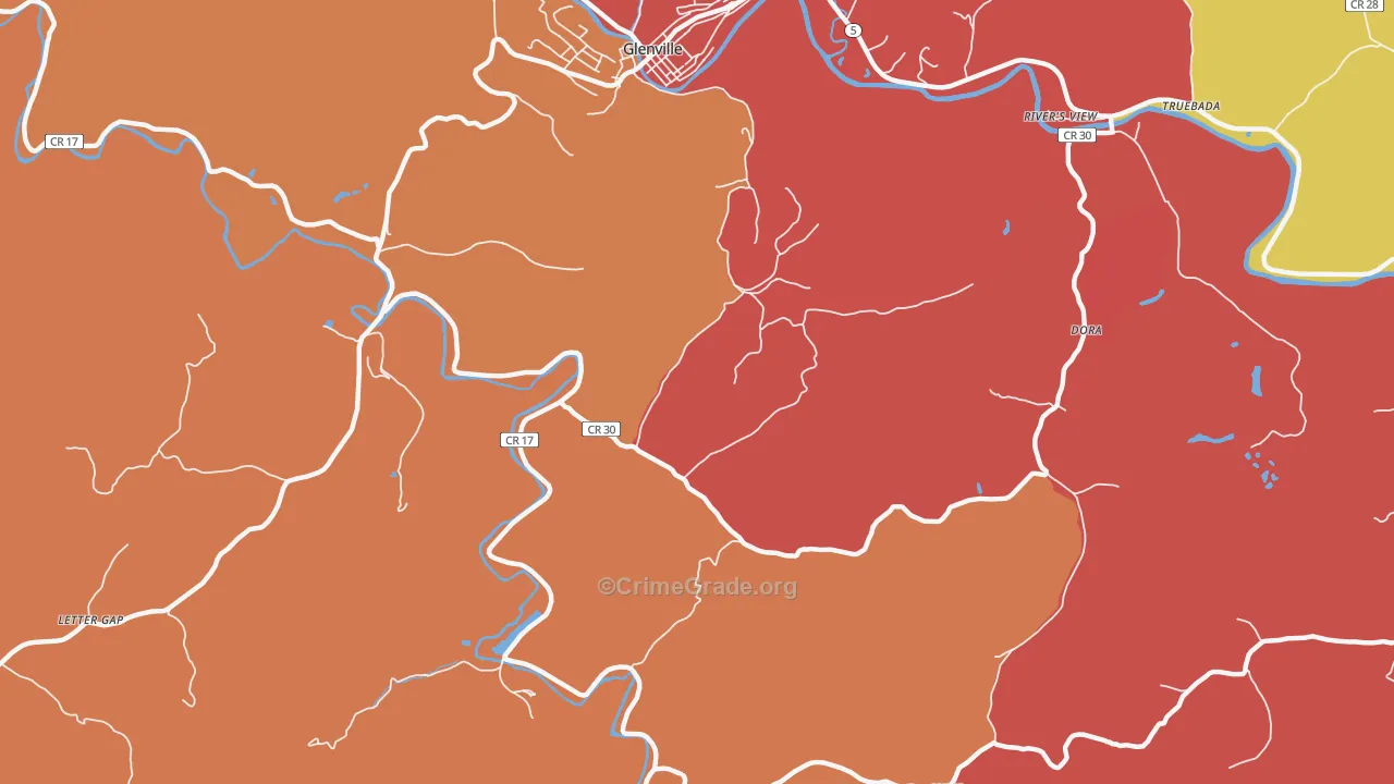 Lockney, WV Map of Burglary Rates