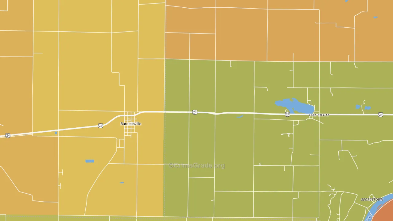 Lockport, IN Map of Burglary Rates