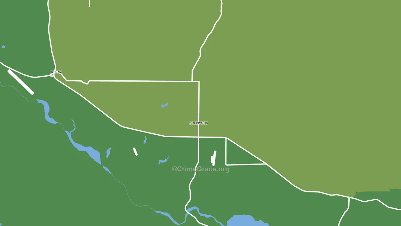 Lockwood, CA Map of Burglary Rates