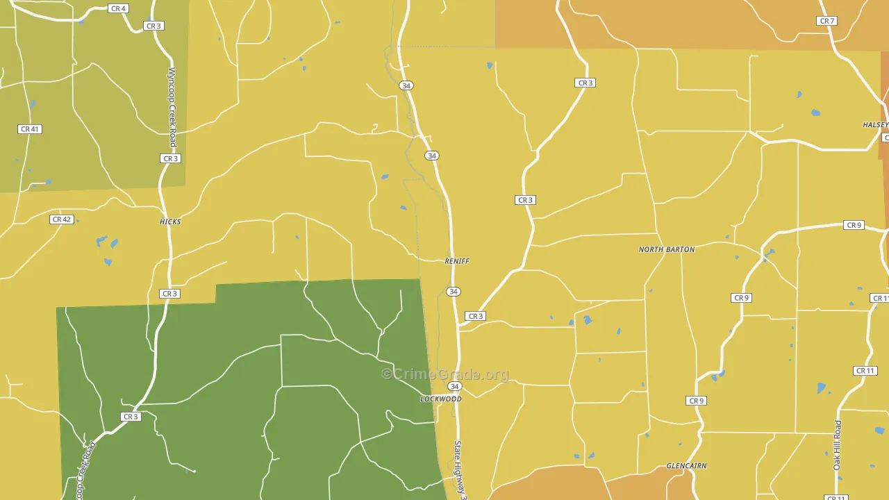 Lockwood, NY Map of Burglary Rates