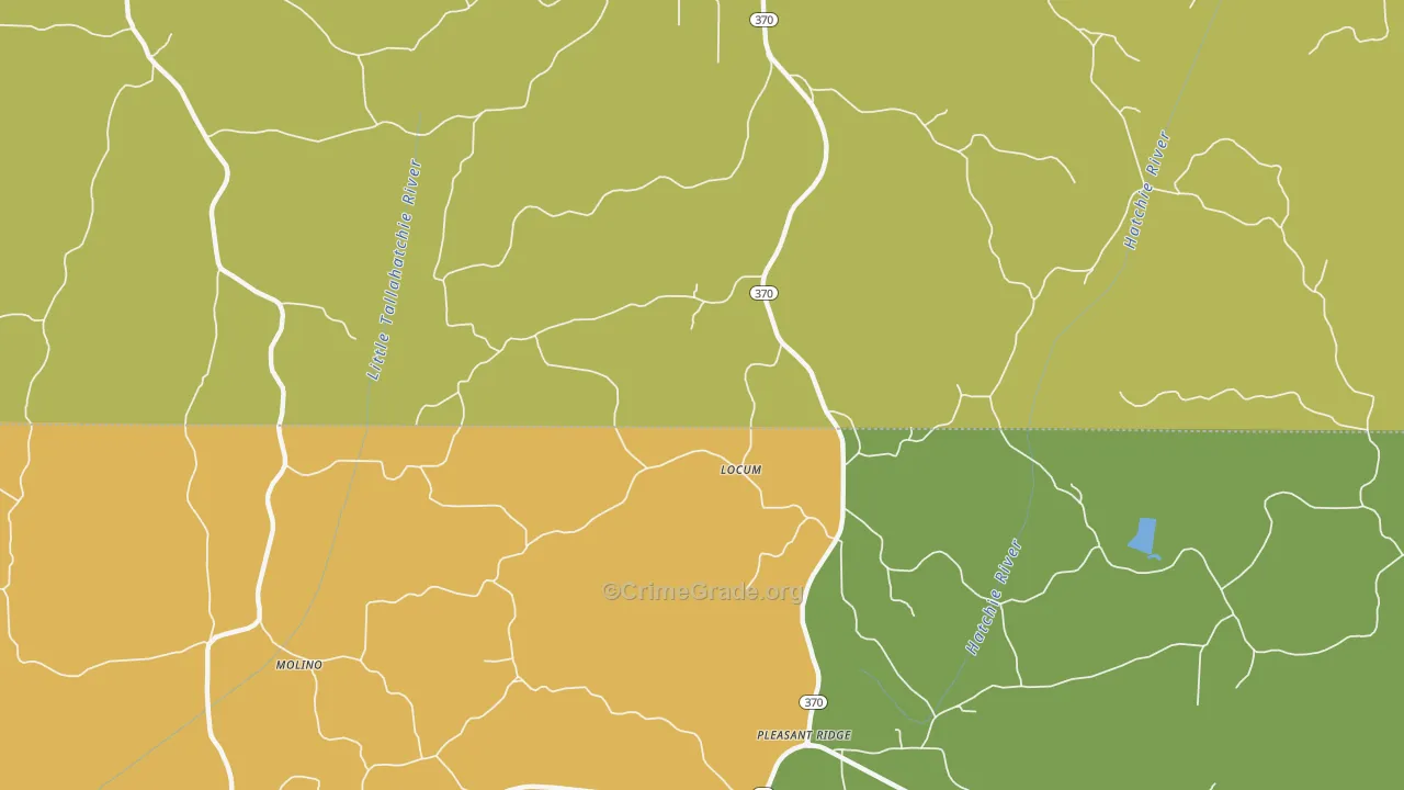 Locum, MS Map of Burglary Rates