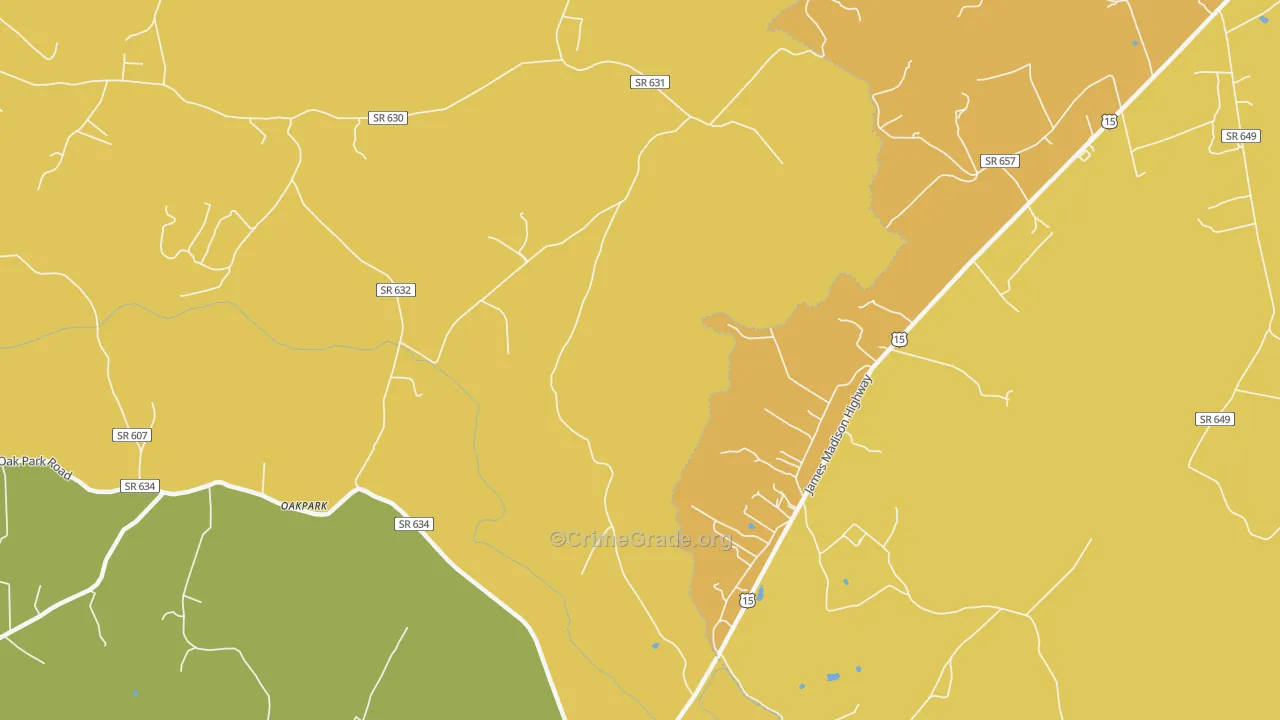 Locust Dale, VA Map of Burglary Rates