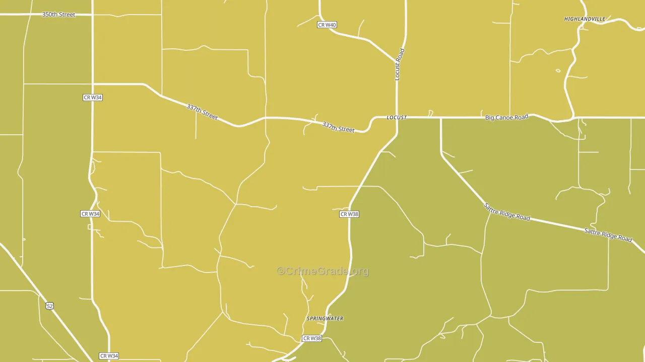 Locust, IA Map of Burglary Rates