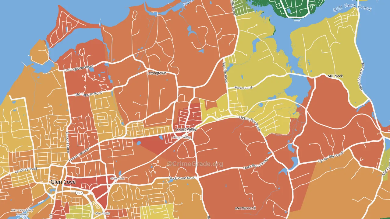 Locust Valley, NY Map of Burglary Rates