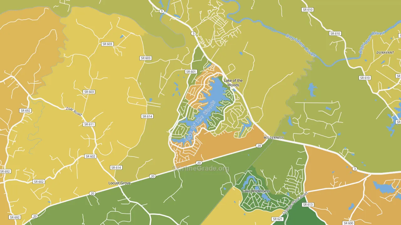 Locust Grove, VA Map of Burglary Rates