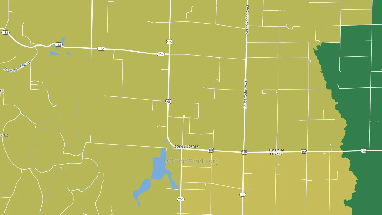 Lodge Corner, AR Map of Burglary Rates