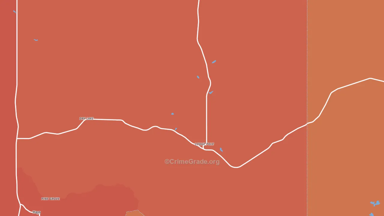 Lodge Pole, MT Map of Burglary Rates