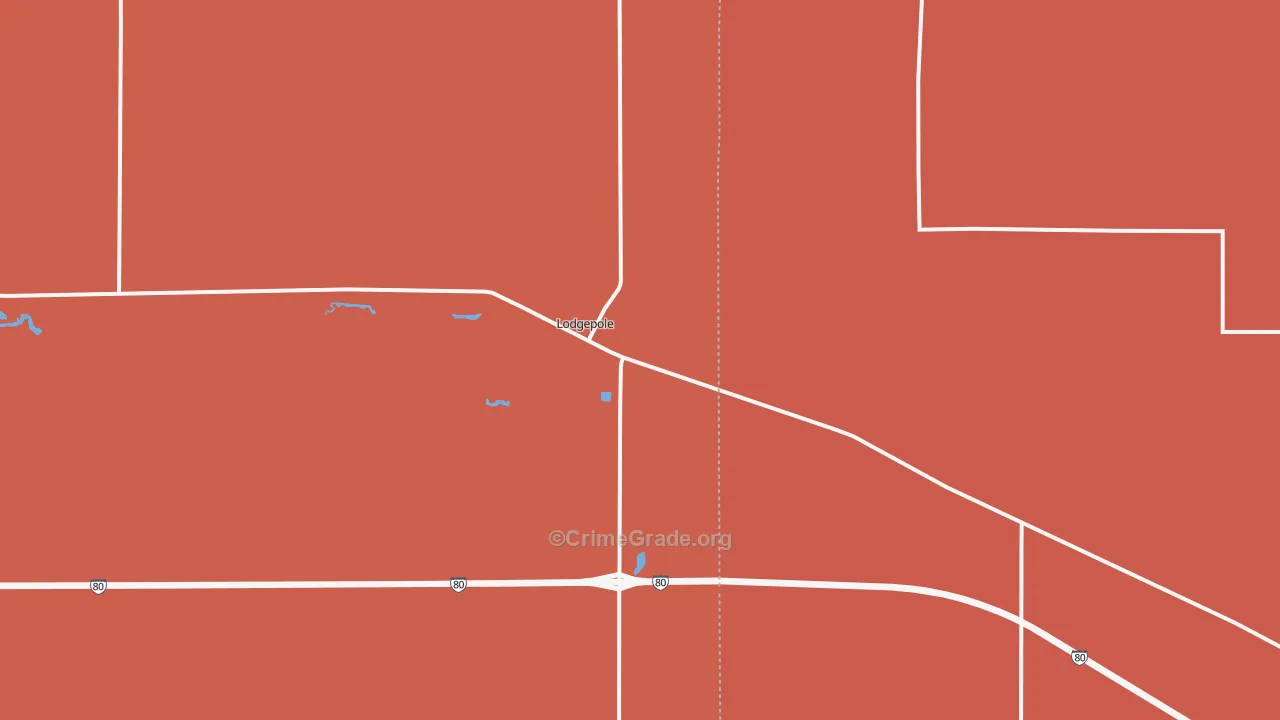 Lodgepole, NE Map of Burglary Rates