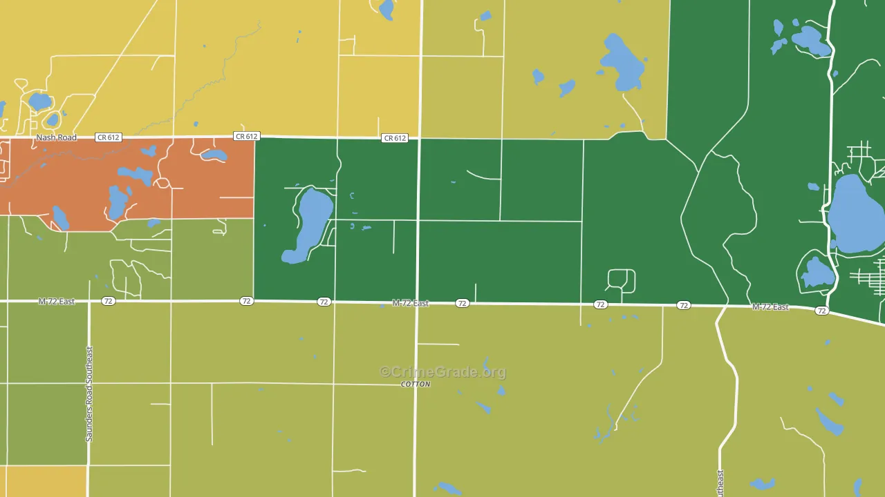 Lodi, MI Map of Burglary Rates