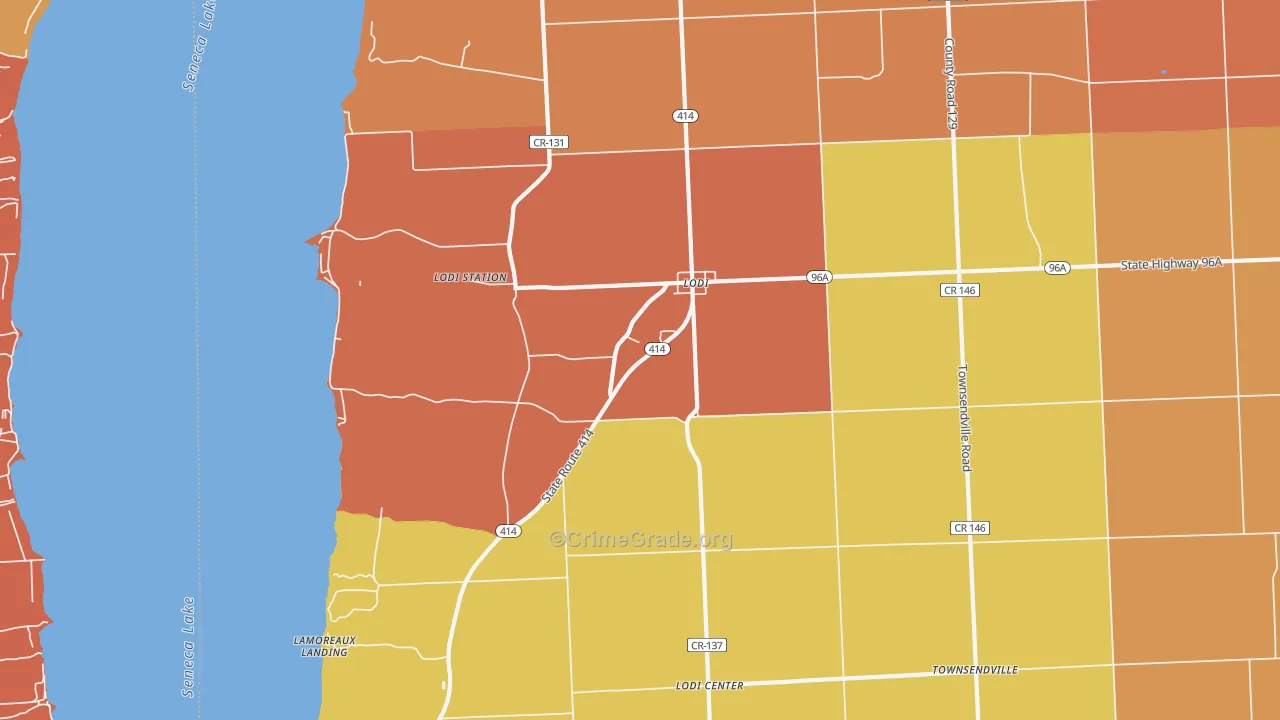 Lodi, NY Map of Burglary Rates