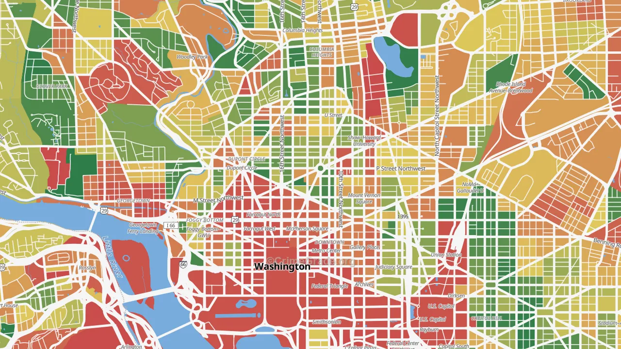 Logan Circle, Washington, DC Map of Burglary Rates