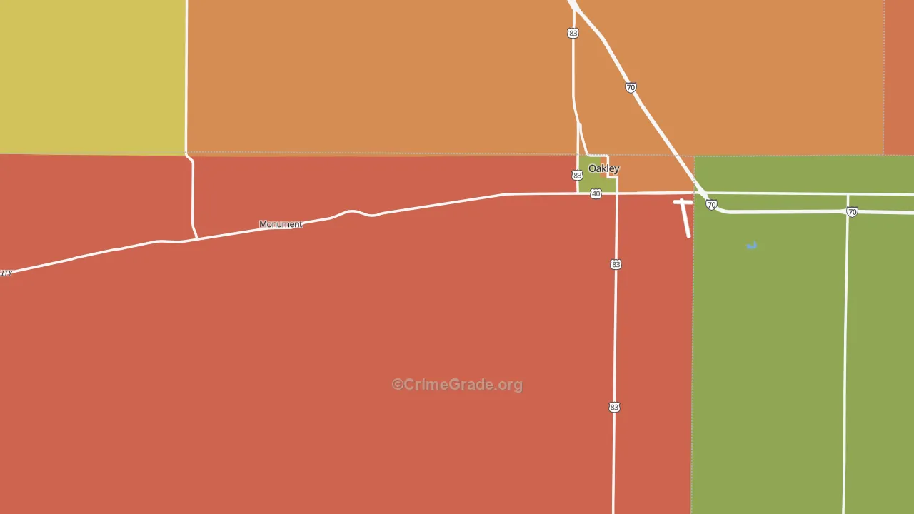 Logan County, KS Map of Burglary Rates