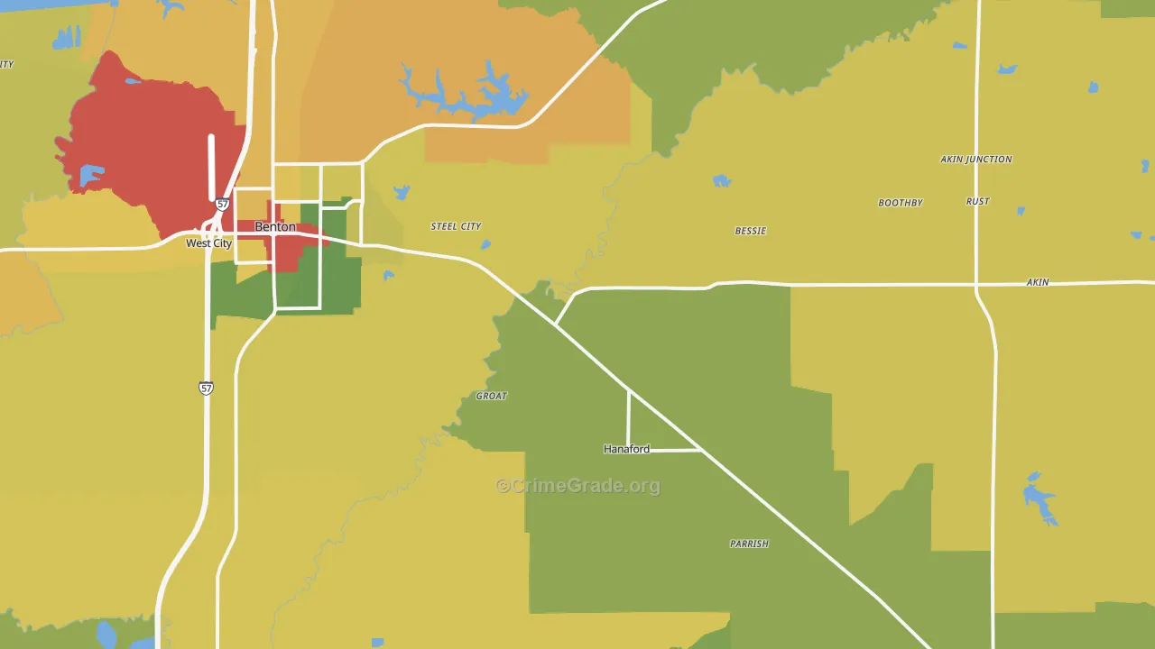 Logan, IL Map of Burglary Rates