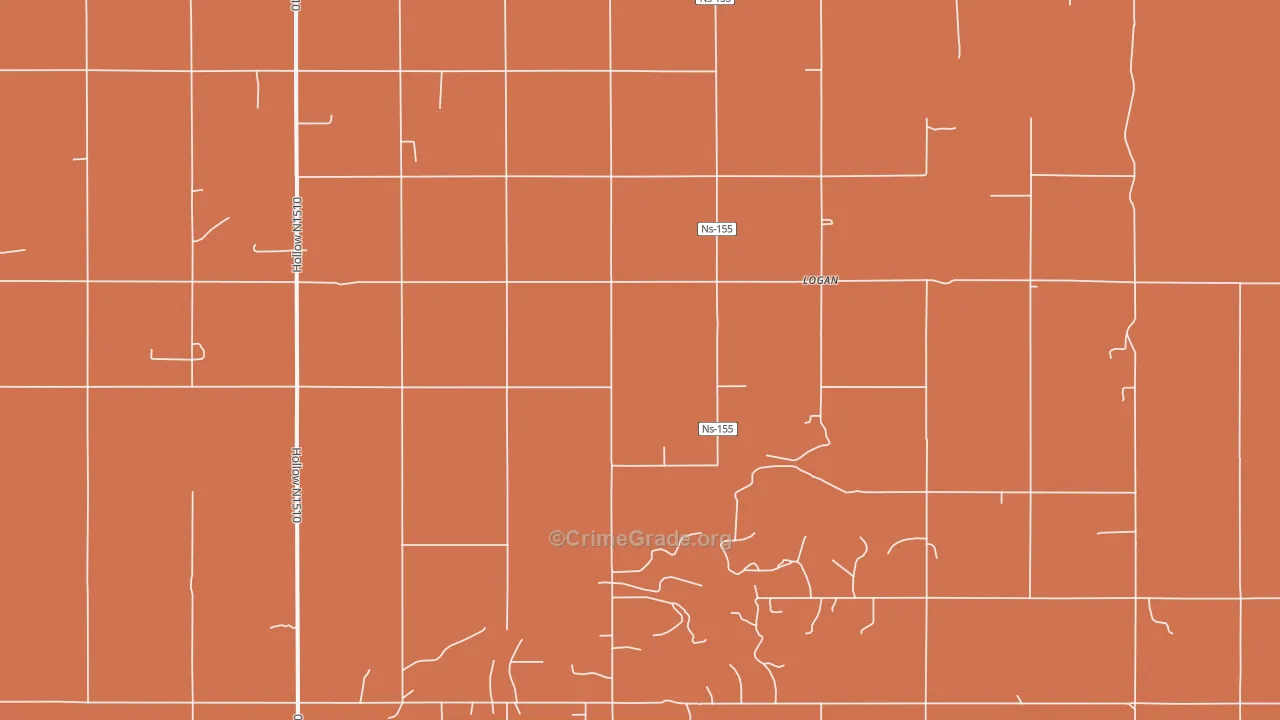 Logan, OK Map of Burglary Rates