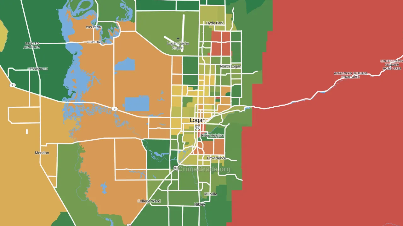 Logan, UT Map of Burglary Rates