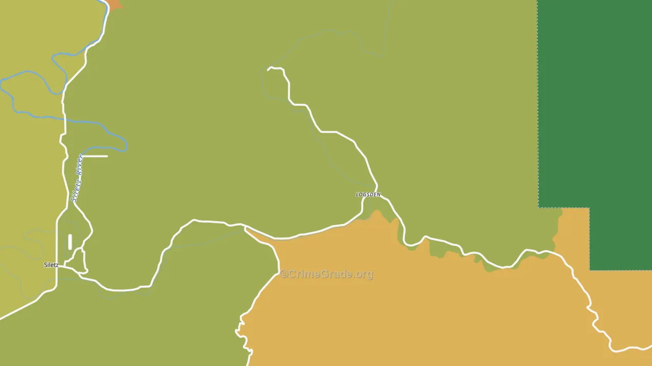 Logsden, OR Map of Burglary Rates