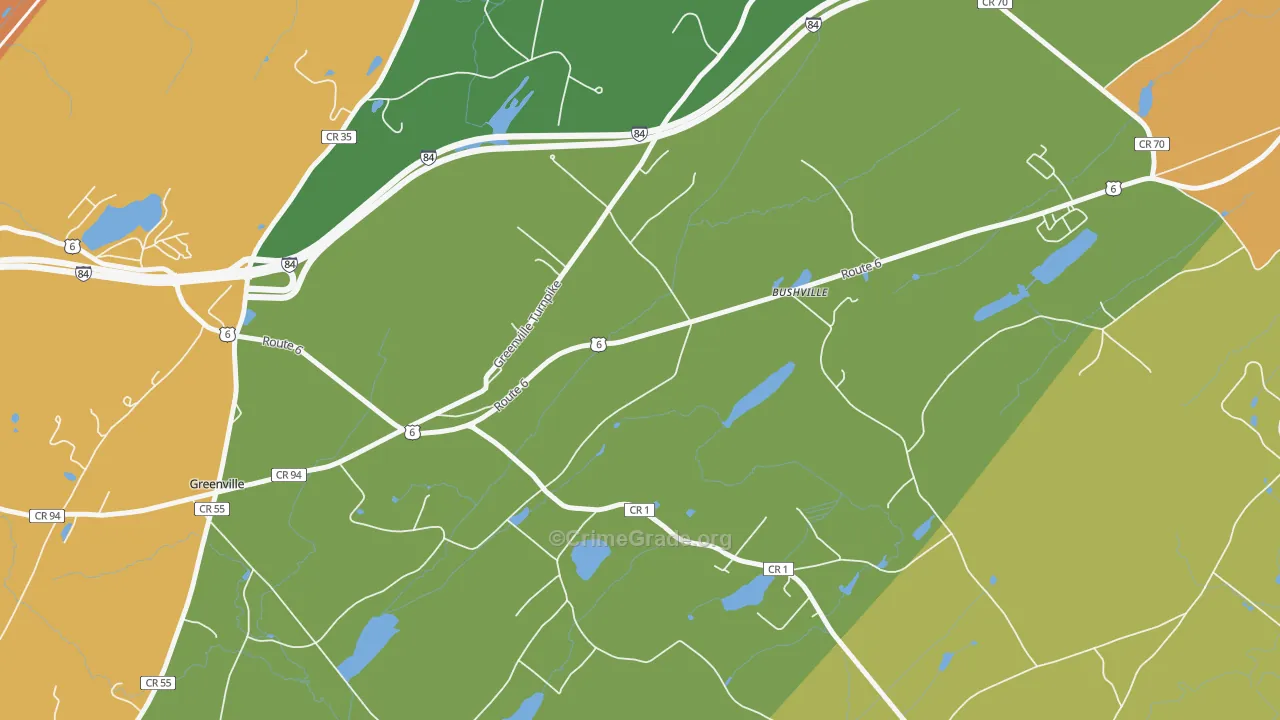Logtown, NY Map of Burglary Rates