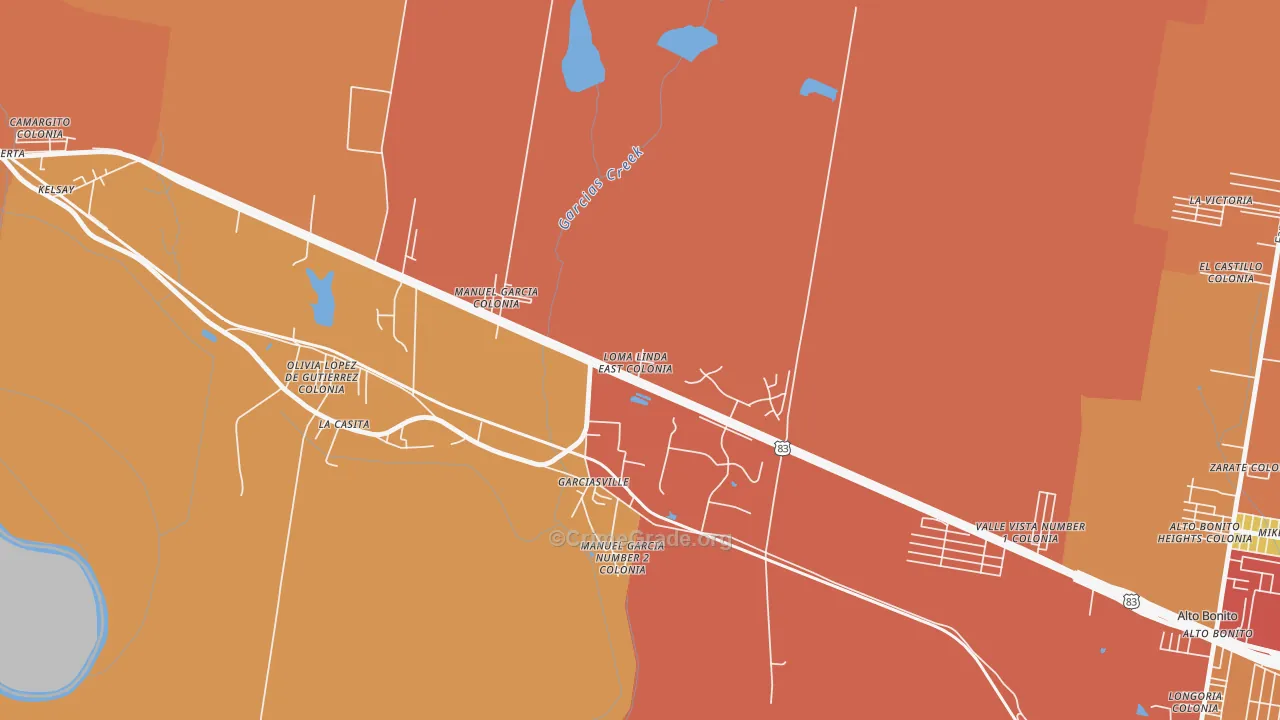 Loma Linda East, TX Map of Burglary Rates
