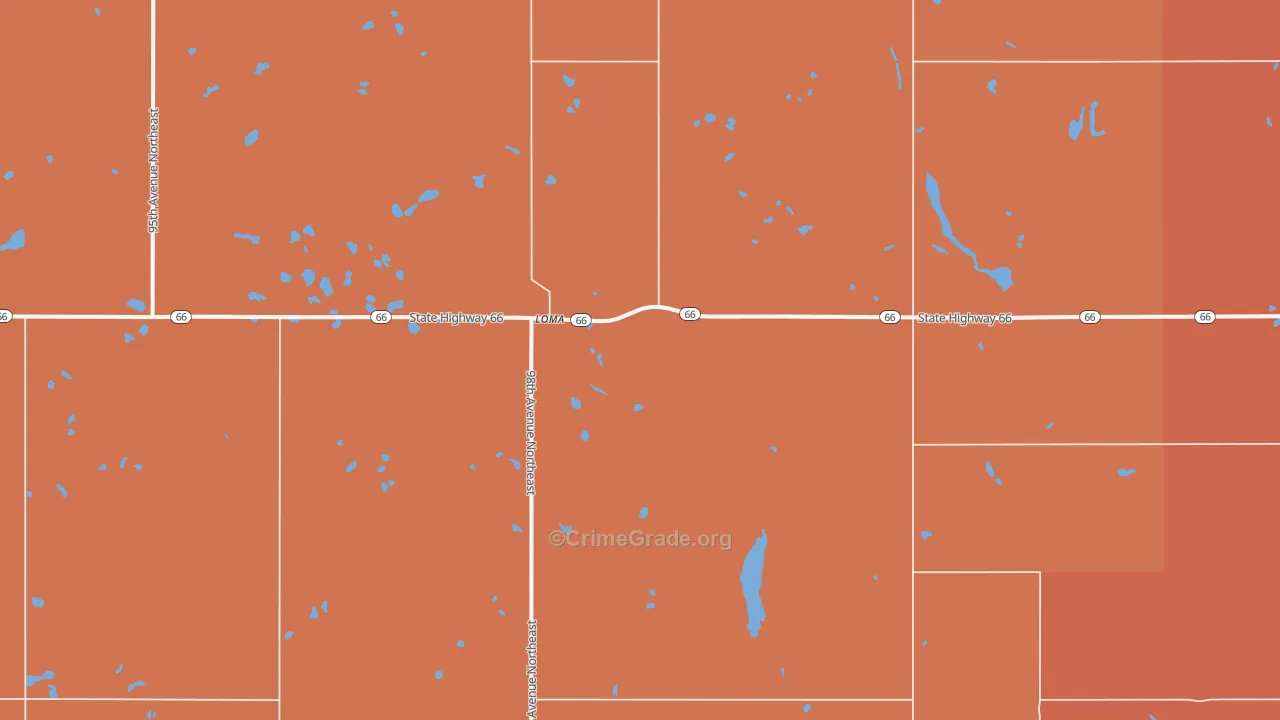 Loma, ND Map of Burglary Rates