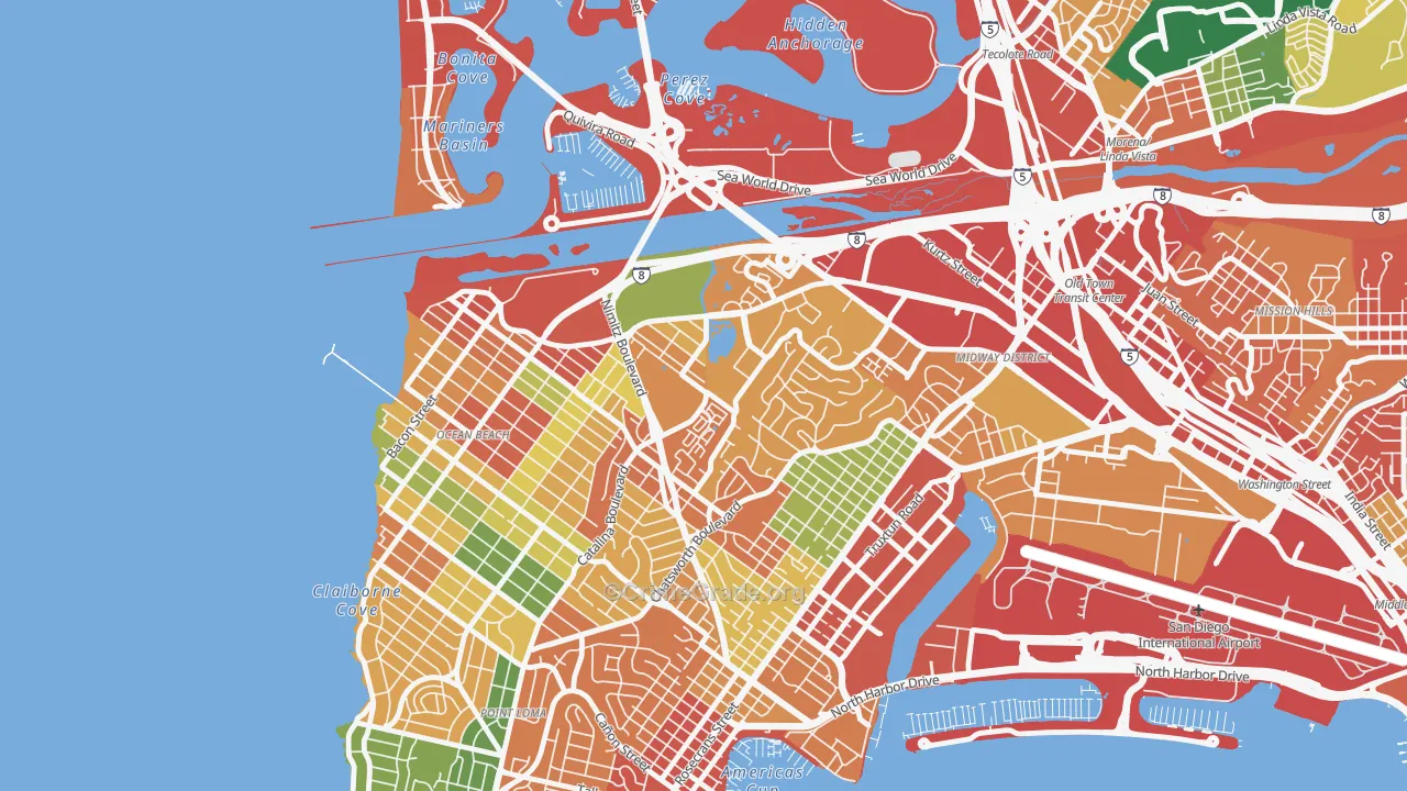 Loma Portal, San Diego, CA Map of Burglary Rates