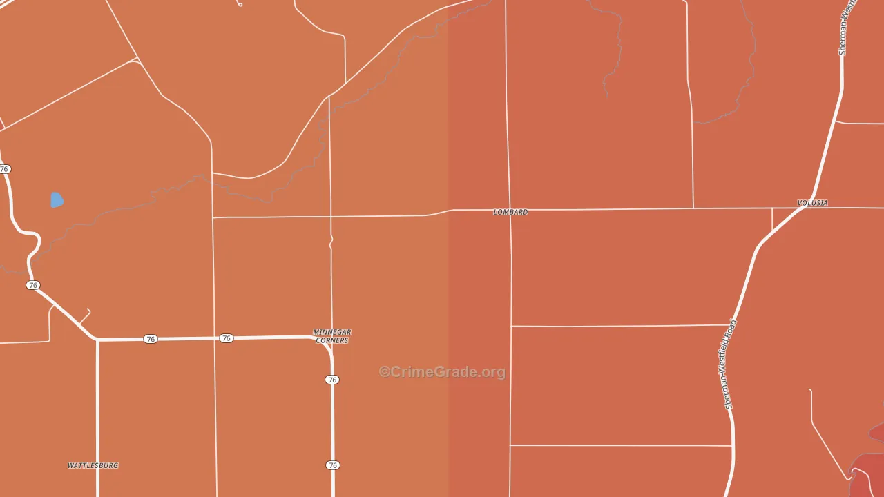 Lombard, NY Map of Burglary Rates