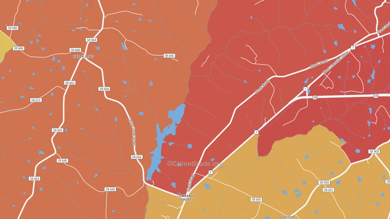Lombardy Grove, VA Map of Burglary Rates