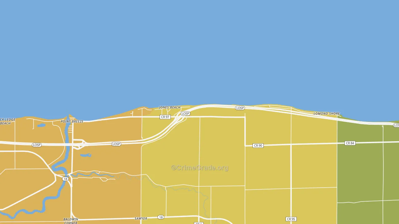 Lomond Shore, NY Map of Burglary Rates