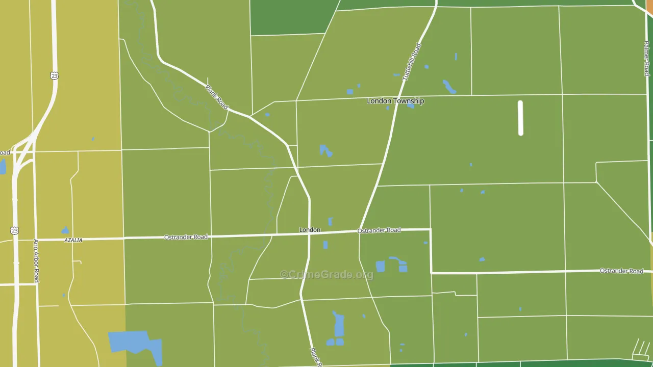 London, MI Map of Burglary Rates