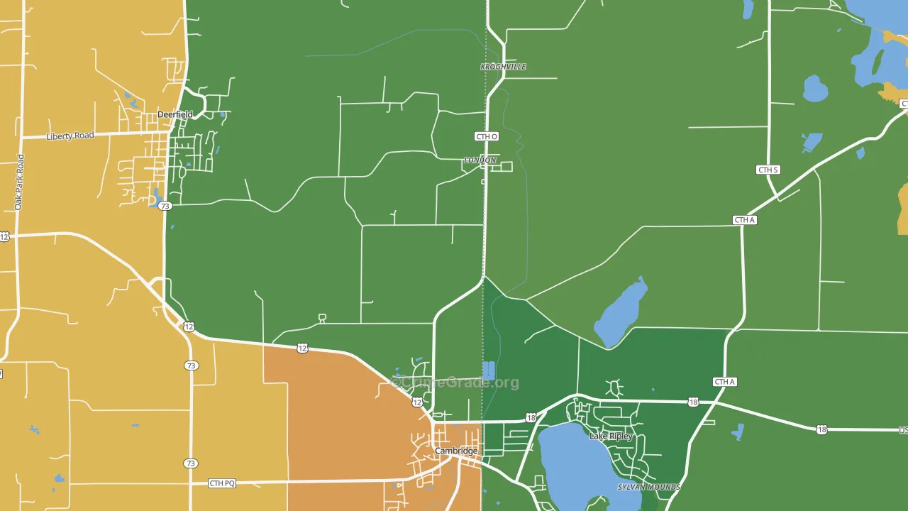 London, WI Map of Burglary Rates