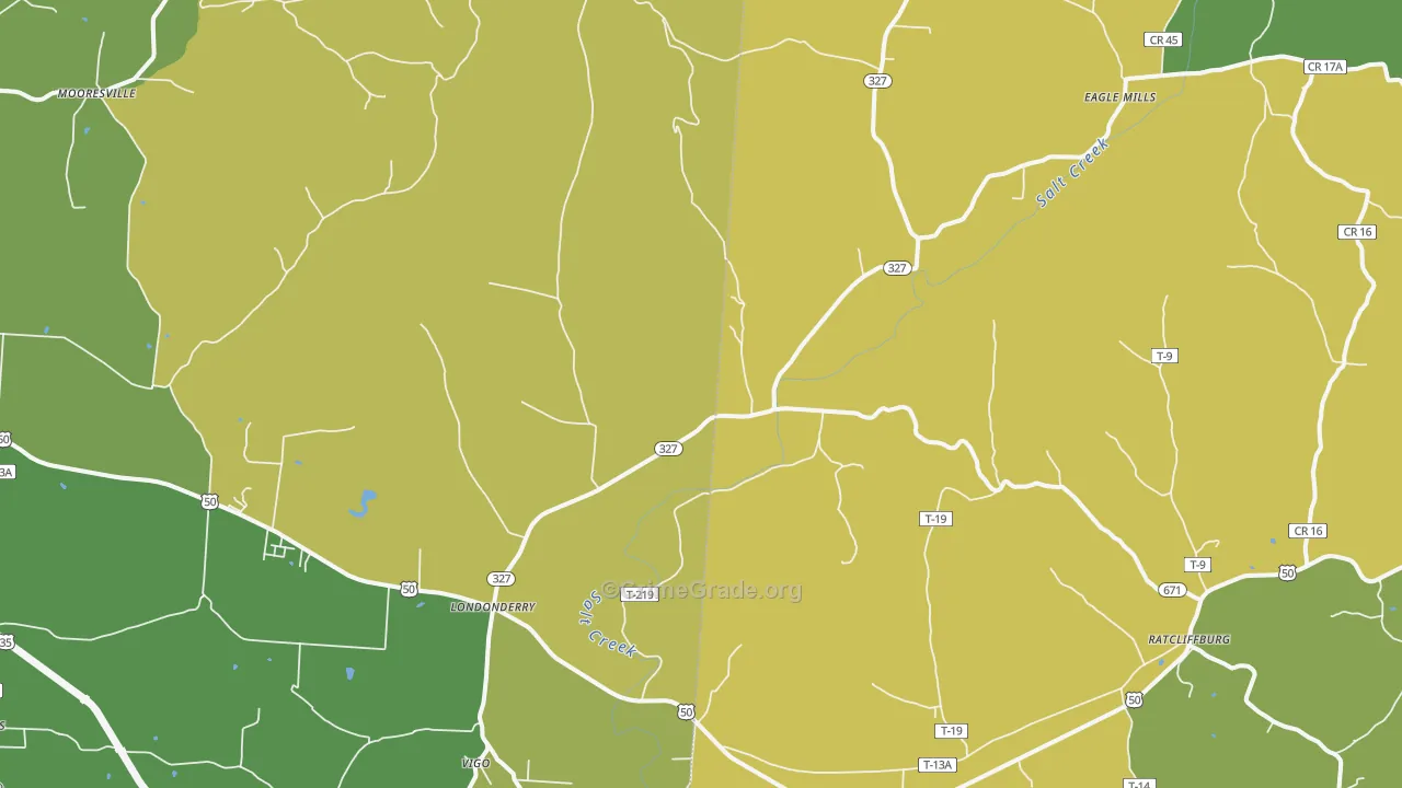 Londonderry, OH Map of Burglary Rates