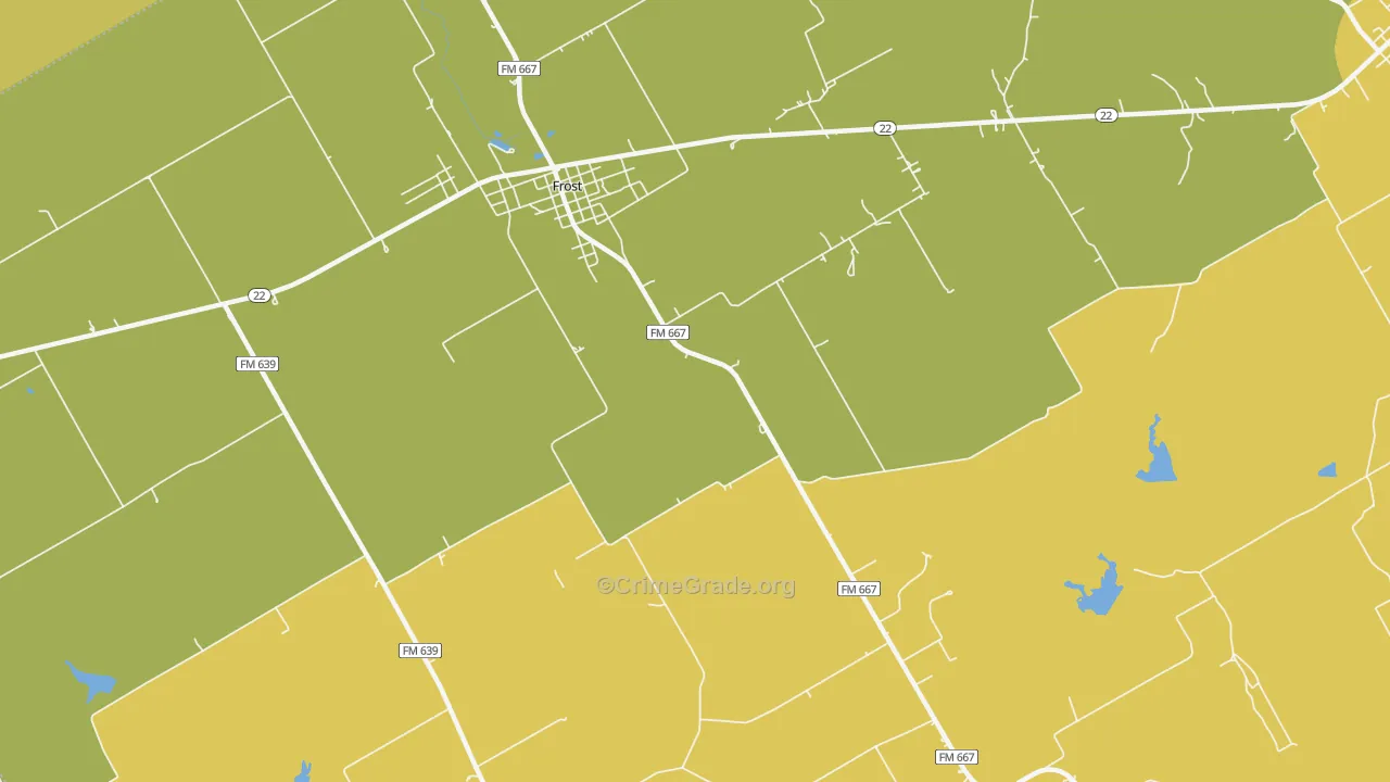Lone Cedar, TX Map of Burglary Rates