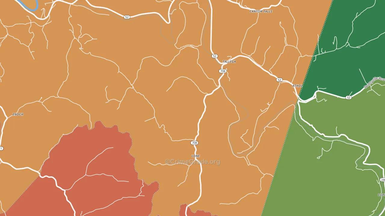 Lone, KY Map of Burglary Rates
