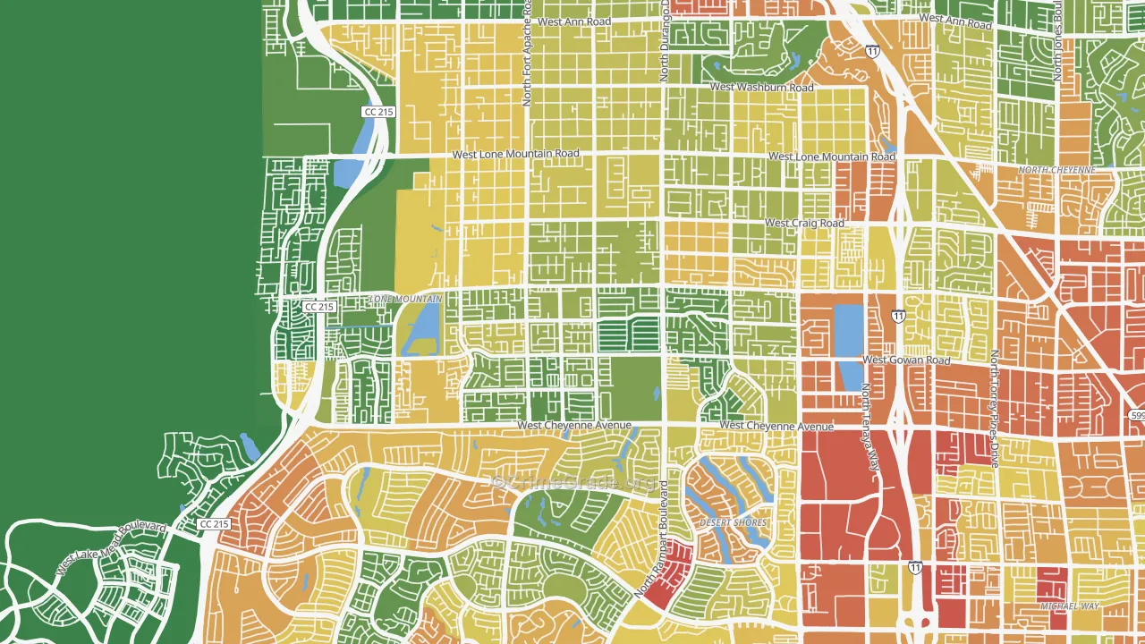 Lone Mountain, Las Vegas, NV Map of Burglary Rates